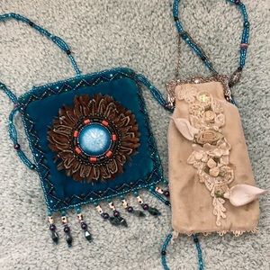 Beautiful VINTAGE beaded/Velvet Mini Bags